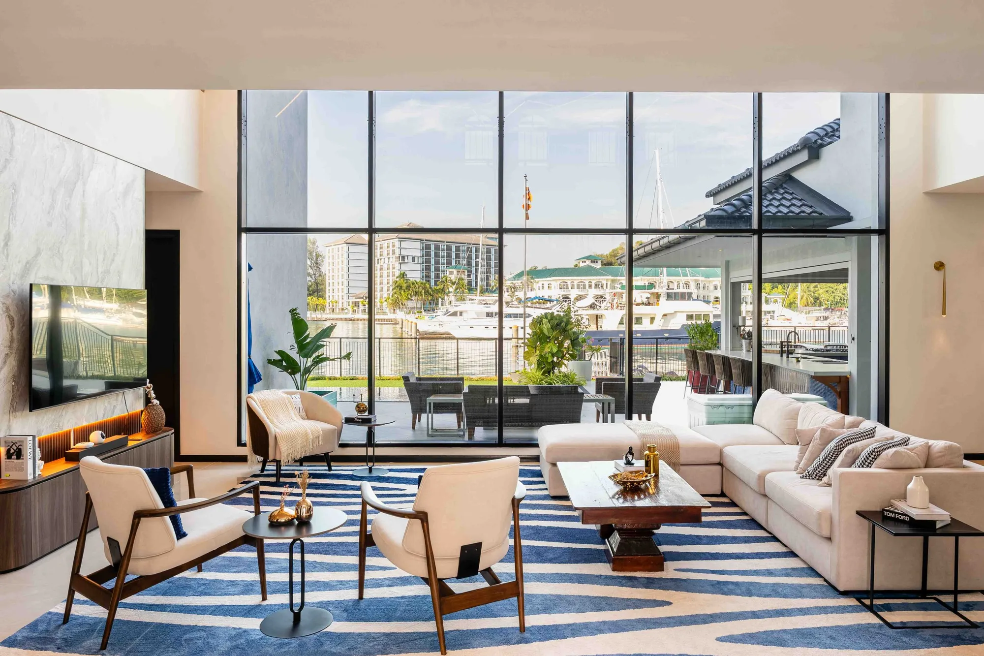 Quayside Villa, Port Dickson, Malaysia — waterfront villa interior by Blaine Robert Design